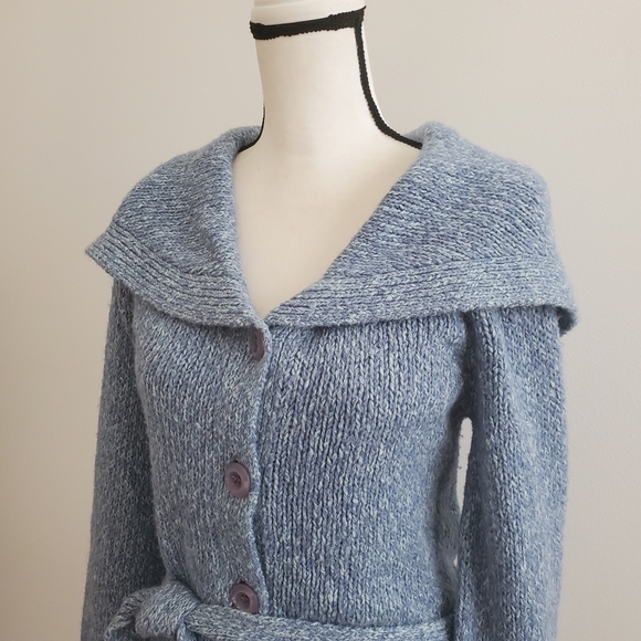 Anthropologie Sleeping on Snow Tie Waist Cardigan Sweater  Size Small - Picture 6 of 10